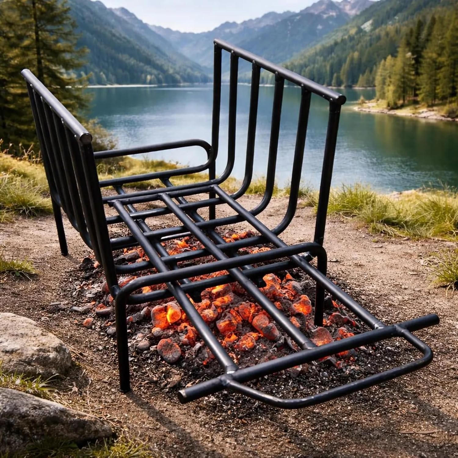 Argentine Iron Grill asado brasero parrilla. Premium Brasero. Brazier (Iron). Movable Brazier