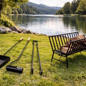 Argentine Grill asado brasero parrilla Iron.Premium Brasero + Barbecue KIT (Shovel, Poker and Tongs)
