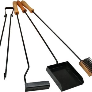 Premium Fireplace BBQ Pit Tools Set | Fire Poker, Tong, Brush and Shovel Included (Fire Poker, Tong, Brush and Shovel Included)