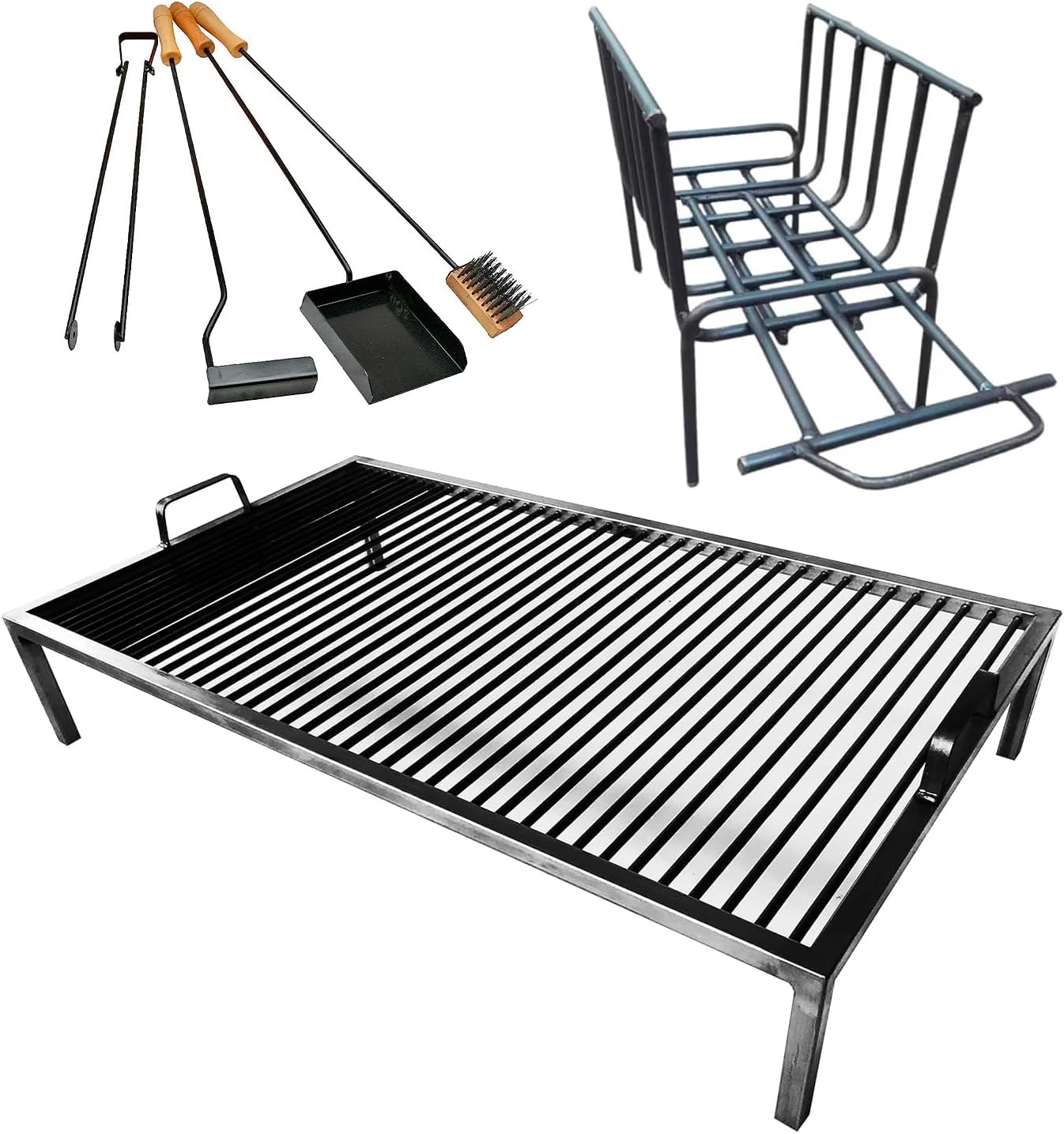 Luxury Argentine Grill + Brazier - Iron Argentina Grill - BBQ Parrilla Asado
