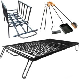 Premium Argentine Grill + Brazier + fire tools - Iron Argentina Grill with Adjustable Legs.