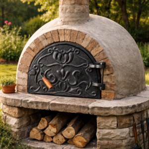 Carved Cast Iron Wood Fired Pizza Oven Door - Sor Pampa Grill Cod 24