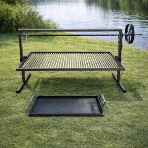Iron Argentinian Style Santa Maria Grill- Size : 100 x 50 cm (40 x 20 in) (Santa Maria Grill Argentinian Style + Iron griddle)