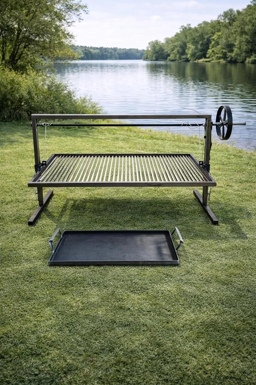 Iron Argentinian Style Santa Maria Grill- Size : 80 x 50 cm (32 x 20 in) (Santa Maria Grill Argentinian Style + Iron griddle)